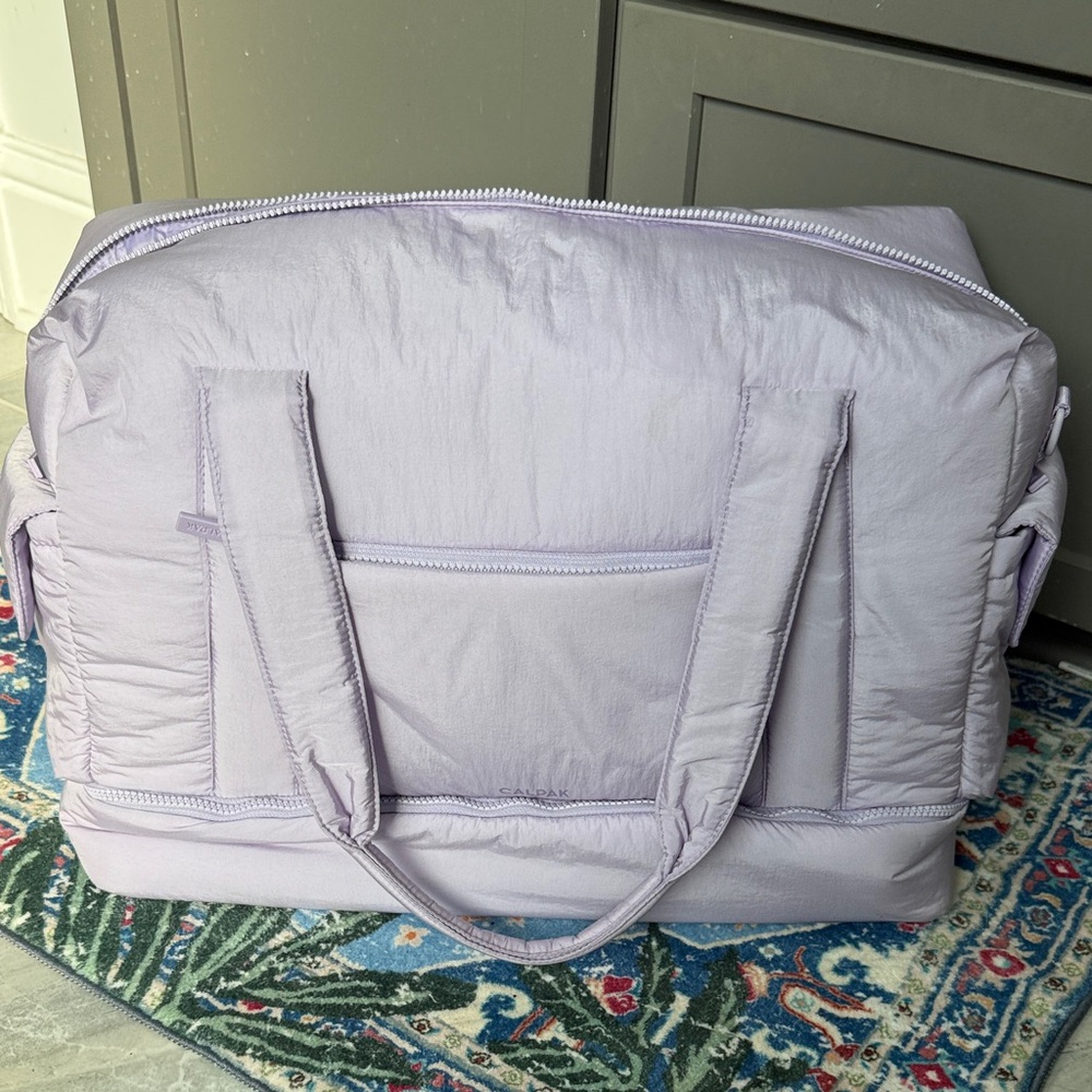Calpak Lavender Quilted Duffel Bag